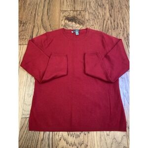 Griffen 100% Cashmere Women's Sweater Red Crew Neck Size Medium